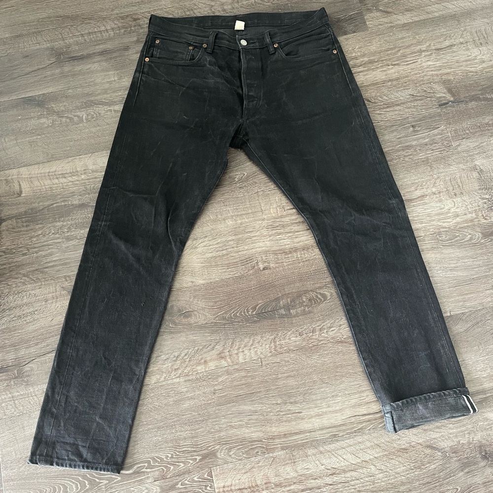 RRL Mens Black Jeans, Japan Selvedge denim. 36w x 32”